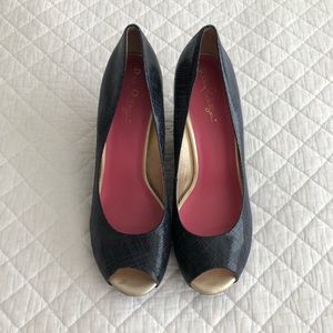 Lilly Pulitzer Navy Wedges